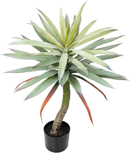 Briful Large Fake Agave Plants 3ft/35inch Tall Artificial Yucca Plants in Black Pot Outdoor Faux Agave Plant for Home Decor Office Fornt Porch Balcony Living Room Decor