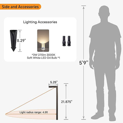 Gardenreet Outdoor Brass Pathway Lights, Low Voltage Landscape Path Lighting Wired, 12v Walkway Light LED Waterproof, Bronze for Outside Garden Yard Driveway with 3W 270LM 3000K G4 Bulb (12 Pack)