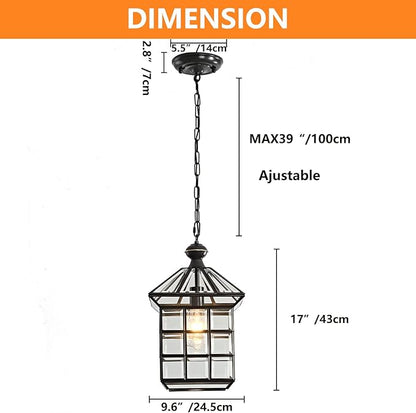 Milaii Copper Bronze Outdoor Pendant Light Fixtures, Exterior Lantern Pendant Lighting Oil Rubbed Bronze Waterproof Hanging Porch Light with Clear Glass Anti-Rust Patio Entryway Outdoor Chandelier