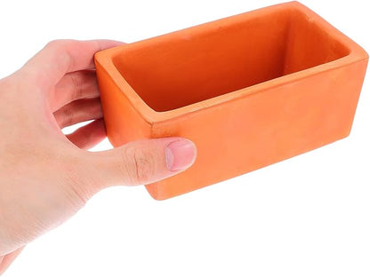 Gatuida Rectangular Terracotta Planter Small Clay Pot Succulent Flower Pot for Indoor Garden Windowsill Decoration with Natural Red Clay Finish