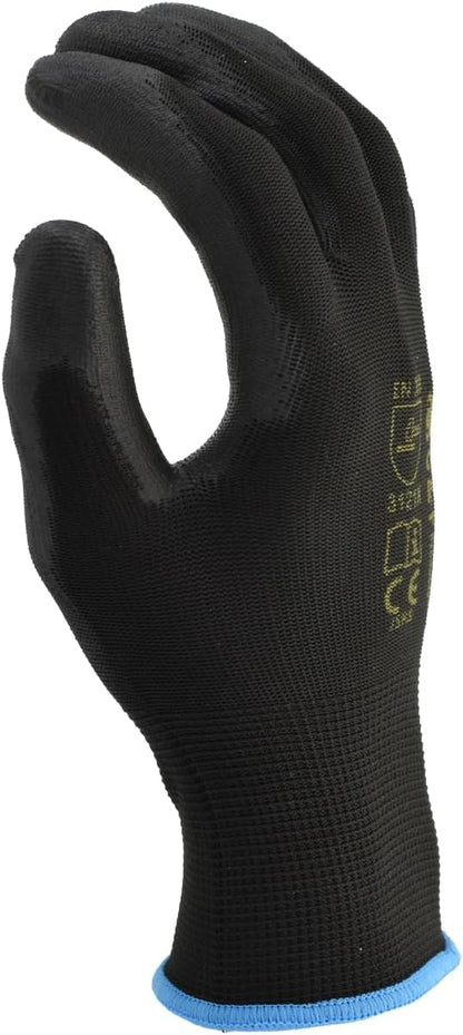 G & F Work Gloves for Men, Lightweight Grip, Polyurethane Coated, Touchscreen Compatible, Flexible & Breathable, Durable Construction, Ideal for Gardening, Mechanics, and General Duty Tasks, 12 Pairs