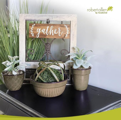 Headwind Glazed Ironstone Boutique Collection Plant Pot Indoor – Mini Venti 5 Inch – Greige Color Flower Pots for Indoor Plants - Glazed Pots for Plants by Robert Allen