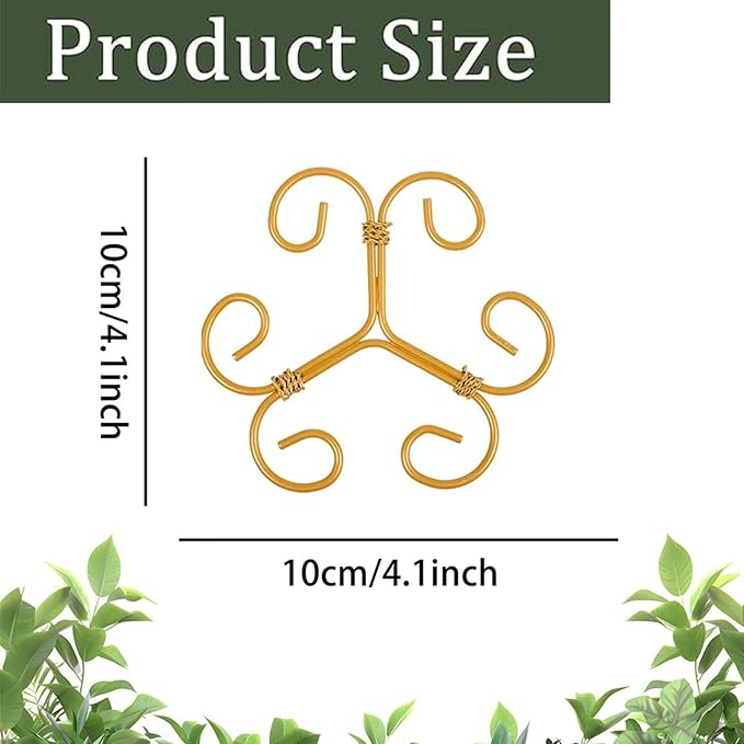 4PCS Iron Monstera Support - 4.1IN Plant Support Stakes for Indoor Plants, Stable Plant Stakes and Supports, Ideal Plant Support for Turtle Shell Bamboo & Houseplants (B)