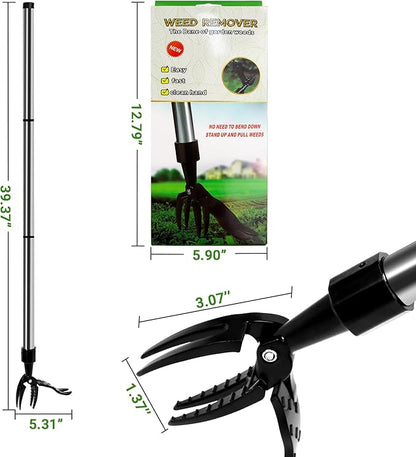 ELECROW Stand Up Weeding Tools, Weed Puller Tool Stainless Steel Garden Weeder, Long Handle Weed Remover Tool