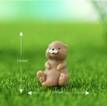 Otters Fairy Garden Accessories, Lovely Otter Miniature Figurines, Mini Otter Fairy Garden Kit for Micro Landscape, Plant Pots, Bonsai Craft Decor, Desk Decoration, Cake Topper, Home Decoration