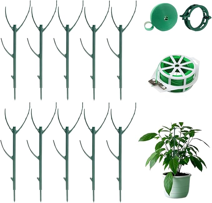 Monstera Plant Support,10 Pack Stackable Garden Plant Stakes for Indoor & Outdoor Plants,Adjustable Climbing Plant Support Poles,Durable Plant Holder for Tall Potted Plants,Vines & Growing Greens