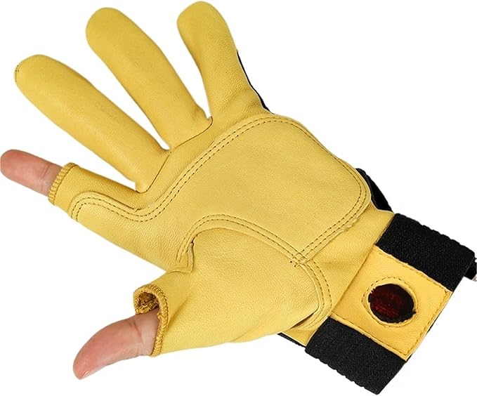 Genuine Cowhide Two-Finger Perforated Gloves - for Cycling, Gardening, Planting, Outdoor Machinery Handling