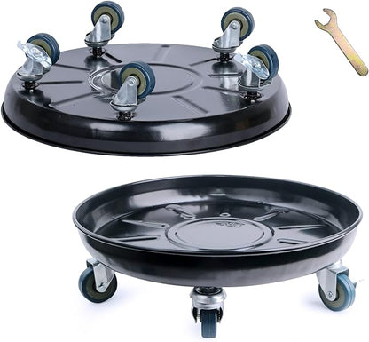 Plant Caddy with Wheels 14 Inch 2 Pack, Heavy Duty Metal Plant Stand & Dolly with Lockable Casters, Holds 200 lbs for Indoor Outdoor Large Flower Pots, Black