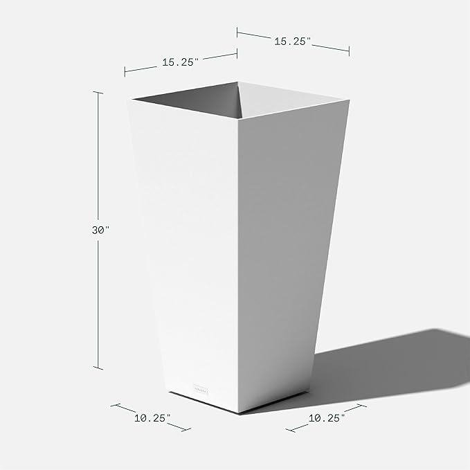 Veradek V-Resin Indoor/Outdoor Taper Planter (30 inch, White)