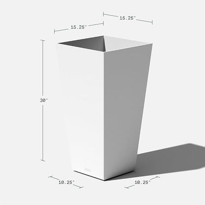 Veradek V-Resin Indoor/Outdoor Taper Planter (30 inch, White)