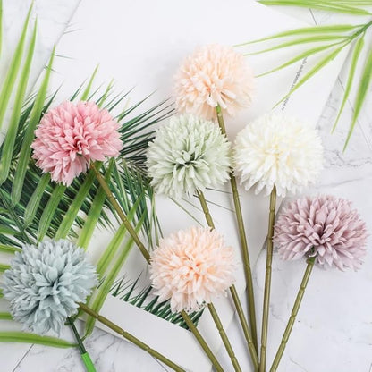 Artificial Chrysanthemum Ball Flowers Bouquet 12pcs Present for Important People Glorious Moral for Home Office Coffee House Parties and Wedding (Colorful)