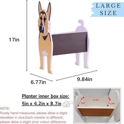 German Shepherd Dog Planter Plant Pots,Cute Large Dog Flower Planter,Gifts for Pet Lovers,Unique Animal Plant Pots,Office,Indoor Outdoor Garden Decor(9.84 * 6.77 * 17in)