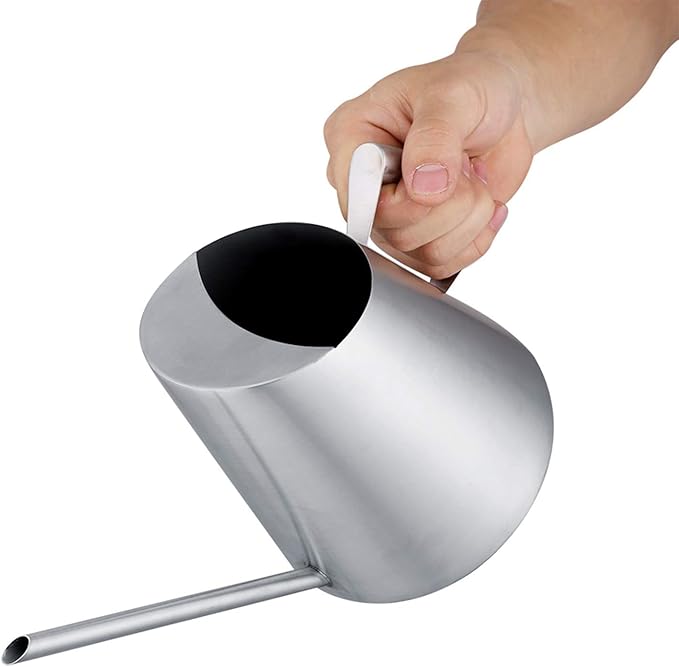Stainless Steel Watering Can Elegant Practical 1.5L Silver for Indoor Outdoor Garden