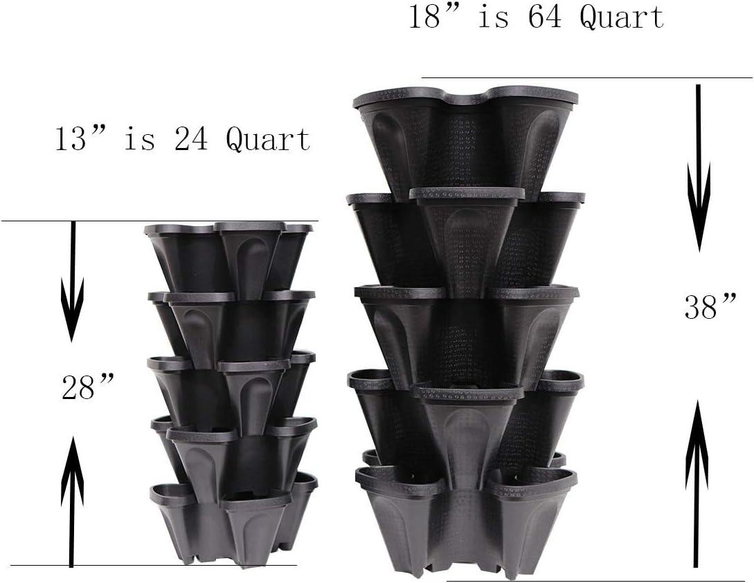 18 Inch Black Vertical Garden. use for Vegetable Strawberry herb Small Space Gardening.