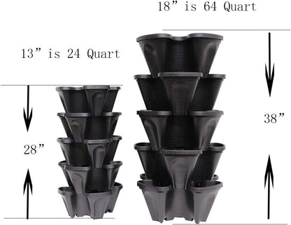 18 Inch Black Vertical Garden. use for Vegetable Strawberry herb Small Space Gardening.