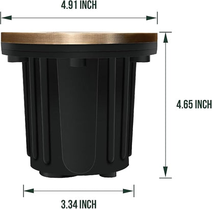 GKOLED 12V LED Brass Well Lights, In Ground Light Outdoor with MR16 Bulb and Swival Base, Low Voltage Landscape Lighting, 5W 410LM 2700K, IP67 Waterproof Up Light for Garden, Open Top, 12 Pack