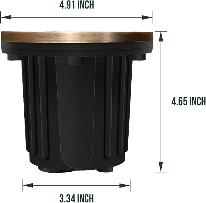 GKOLED 12V LED Brass Well Lights, In Ground Light Outdoor with MR16 Bulb and Swival Base, Low Voltage Landscape Lighting, 5W 410LM 2700K, IP67 Waterproof Up Light for Garden Trees Bushes, Open Top