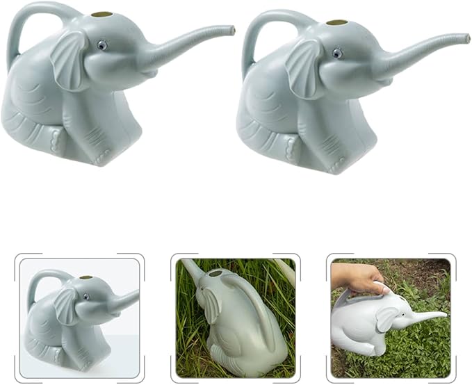 2pcs 2pcs Watering Can with Long Spout for Indoor Outdoor Plants Lightweight Ergonomic Handle Cute Animal Shape Garden Watering Kettle in Blue