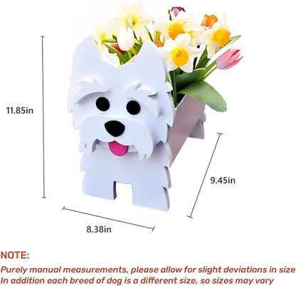 West Highland White Dog Planter Plant Pots,Cute Dog Flower Planter,Gifts for Pet Lovers,Unique Animal Plant Pots,Office,Indoor Outdoor Garden Decor(9.45 * 8.38 * 11.85in)