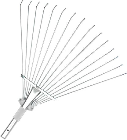 Buyplus Adjustable Garden Leaf Rake - 24 to 63 Inch Telescopic Metal Expandable Folding Leaves Rake, Metal Rakes for Leaves, Yard Rakes for Lawn Yard, Flowers Beds, Sliver