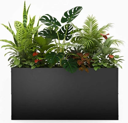 Metal Rectangular Planter Box, 38''L x16''Wx20''H Planter Boxes Outdoor Heavy Duty, Rectangular 3 Tier Adjustable Height Outdoor Galvanized Steel Plant Box, Garden Planter for Plants and Flowers