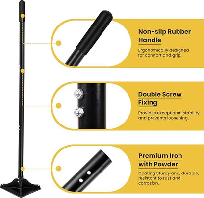 Ground Tamper Tool, 8"X8" Steel Tamper, Heavy Duty Hand Soil Tamper Tool with 48 Inch Handle for Leveling Soil, Installing Paving Stones, Gravel, Asphalt, Sand, and Repairing Pavement