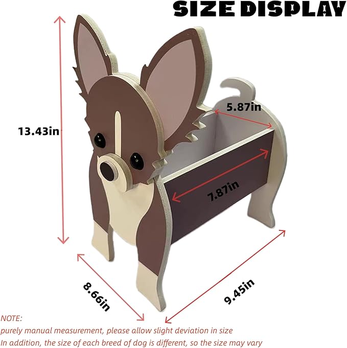 Chihuahua Dog Planter Plant Pots,Cute Dog Flower Planter,Gifts for Pet Lovers,Unique Animal Plant Pots,Office,Indoor Outdoor Garden Decor(9.45 * 8.66 * 13.39in)
