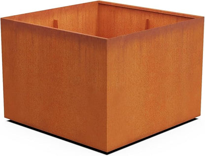 PLANTERCRAFT Corten Steel Planter Square Cube Metal Garden Box Heavy Duty | Made in USA | Fully Assembled | Commercial Residental Outdoor