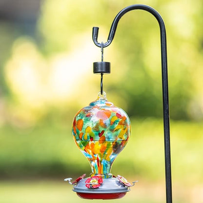 Muse Garden Hummingbird Feeders Blown Glass Hummingbird Feeder, Garden Backyard Decor for Outside, 32OZ, Hawaii Beach