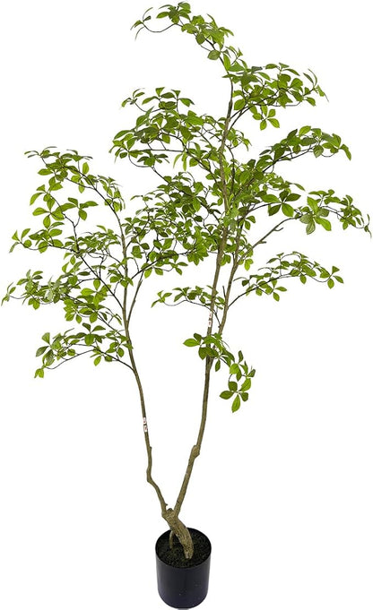 Artificial Gardenia Tree,6ft（1pack） Tall Fake Plants Artificial Mahonia fortunei Plants for Indoor, Fake Trees for Office Home Living Room Floor Patio Greening Porch Decor