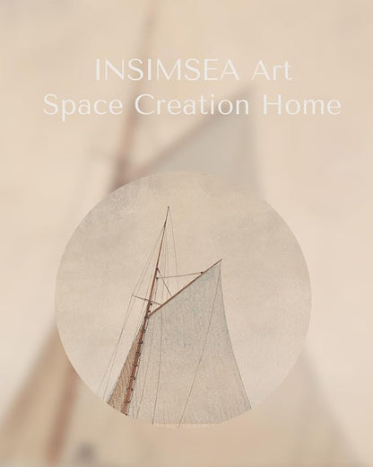 InSimSea Framed Canvas Wall Art of Large Coastal Sailboat - Classical Art for Living Room and Bedroom, White Sailboat Sea Painting, Home Decor Artwork 12x16In