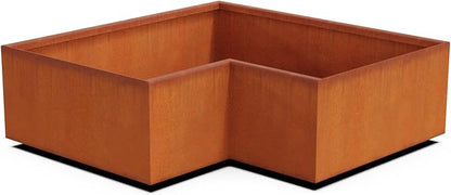 Plantercraft Large Rectangular Planters for Outdoor Plants – 36x24x12 Inch Corten Steel Planter & Raised Garden Bed – Weathering Metal Planter Rectangle for Patio and Garden, Made in USA