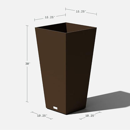 Veradek V-Resin Indoor/Outdoor Taper Planter, Set of 2 (30 inch, Espresso)
