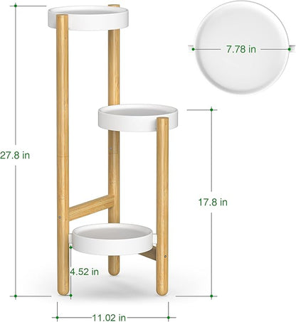 Wisuce Corner Plant Stand Indoor, 3 Tier Tall Bamboo Plant Stand Holder & Plant Shelf Display Rack for Indoor Home Decor (3 Tier Stand)