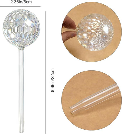 3 PCS Glass Laser Plant Watering Globes, Glass Rainbow Plant Watering Globes, Self Watering Planter Insert, Automatic Plant Waterer, Ideal for Outdoor Indoor Plants Keeps Plants Healthy
