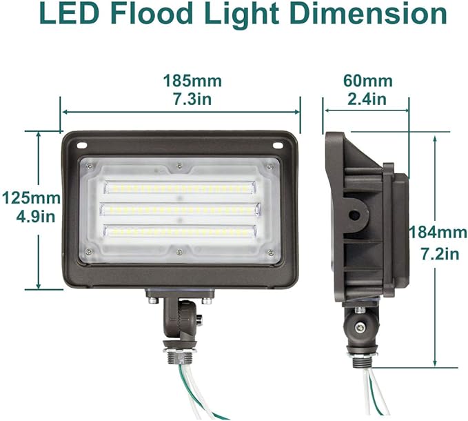 kadision 50 Watt LED Flood Lights, 6500lm Replaces 400W Incandescent, 5000K Daylight LED Flood Light Outdoor Waterproof for Yard, Patio, House Exterior, ETL Listed (4 Pack)