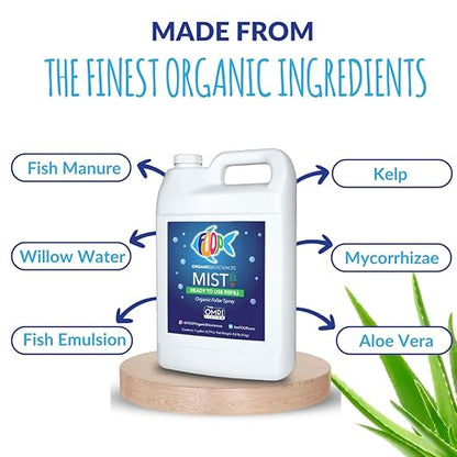 FOOP Mist (Refill) - Organic Foliar Spray Made from Fish Manure (with Fresh Minty Scent) | Corrects & Prevents Plant Nutrient Deficiencies | Ready to Use, No Mixing Required (1 Gallon)