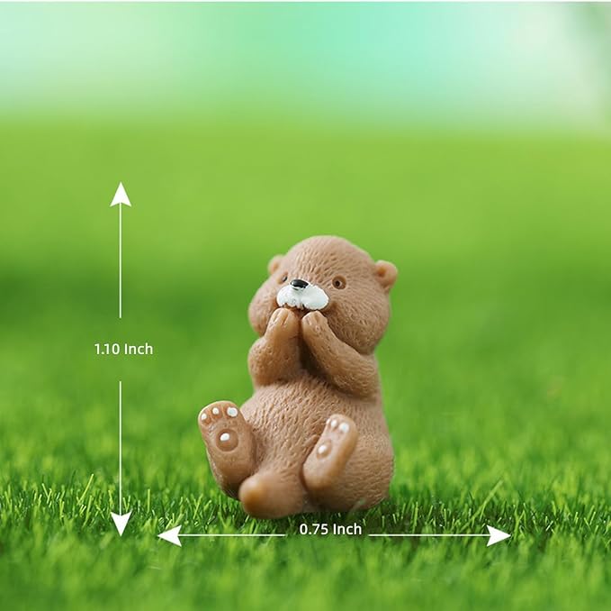 Otters Fairy Garden Accessories, Lovely Otter Miniature Figurines, Mini Otter Fairy Garden Kit for Micro Landscape, Plant Pots, Bonsai Craft Decor, Desk Decoration, Cake Topper, Home Decoration