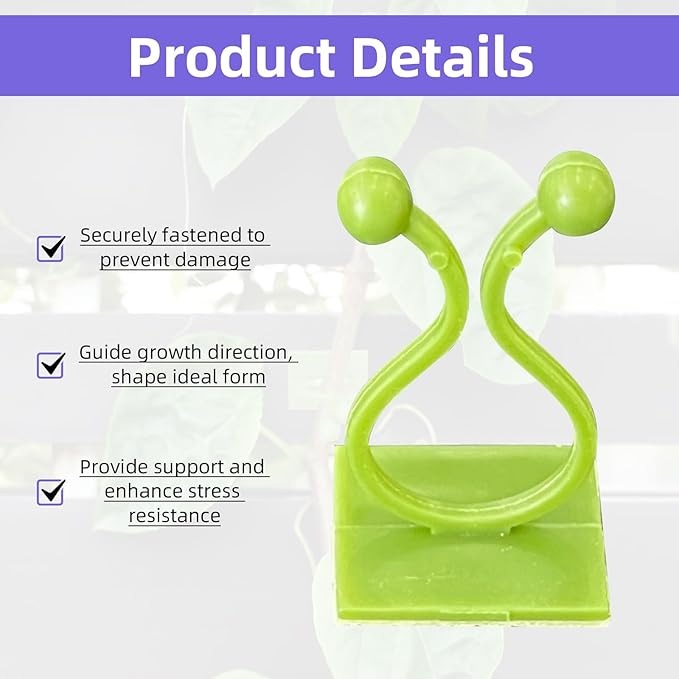 12 Pcs Transparent Plant Stem Support, Reusable Invisible Plastic Stem Support Holders, with 30 Pcs Plant Climbing Wall Clips and 4 Pcs 7 Inch Support Stakes for Monstera Vertical Growth