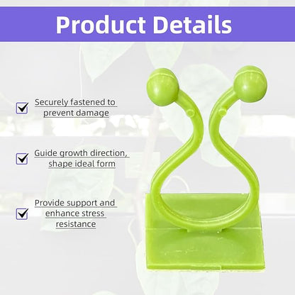 12 Pcs Transparent Plant Stem Support, Reusable Invisible Plastic Stem Support Holders, with 30 Pcs Plant Climbing Wall Clips and 4 Pcs 7 Inch Support Stakes for Monstera Vertical Growth