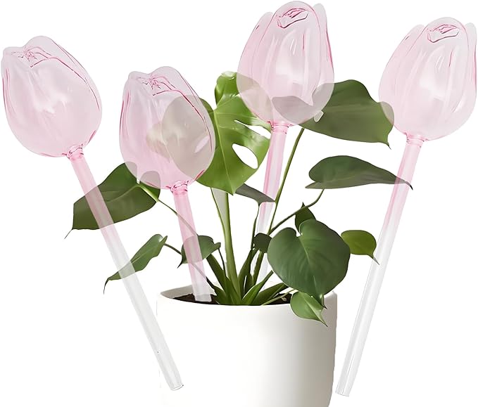 4 Pack Self-Watering Globes for Plants, Automatic Watering Bulbs for Indoor Outdoor Plants, Plant Watering Spikes for Vacation