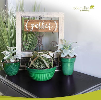 Headwind Glazed Ironstone Boutique Collection Plant Pot Indoor – Mini Venti 5 Inch – Seafoam Color Flower Pots for Indoor Plants - Glazed Pots for Plants by Robert Allen