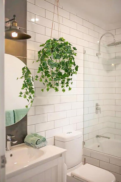 Hollyone Fake Hanging Plants with Pots, Artificial Potted Ivy Vine Faux Ivy Leaves Hanging Greenery Plants for for Home Ceiling Bedroom Living Room Garden Front Porch Table Shelf Wall Decoration