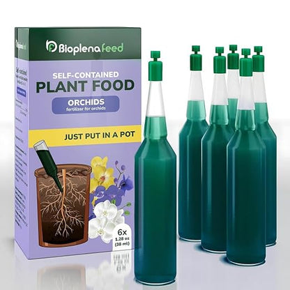 All-Purpose Liquid Plant Food Fertilizer for Orchids & House Plants | 6-Pack Easy Cut & Stick Nutrient Solution for Indoor Plants | Promotes Vibrant Blooms, Strong Roots & Lush Foliage | Made in USA