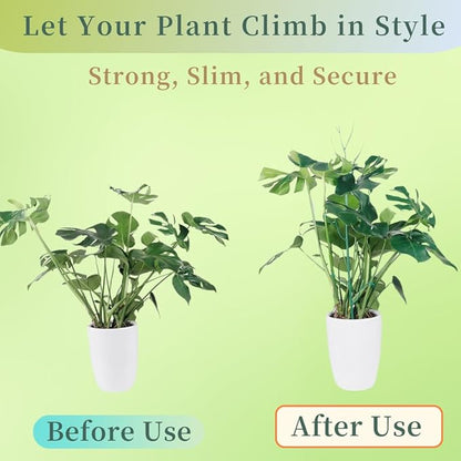 5 Pack Stackable Plant Support Stakes, 38inch Climbing Plant Sticks Structures for Monstera with Garden Ties, Durable Alternative to Moss Pole for Indoor Outdoor Plants