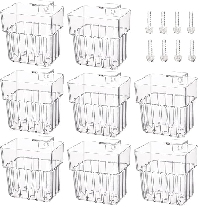 Brainy 6 Pack Top Hanging Fish Tank Plant Pot Aquarium Plant Holder Acrylic Clear Hanging Aquarium Planter Cups with Hole Top Fish Tank Plant Cup Wall-Mounted Baskets (6PCS)
