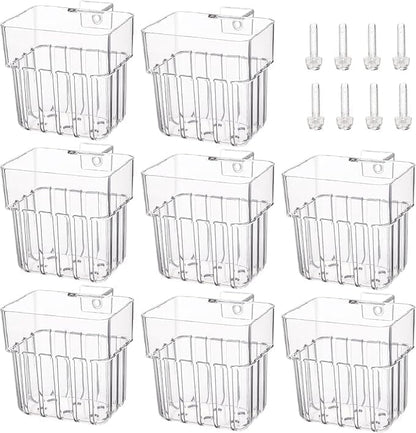Brainy 6 Pack Top Hanging Fish Tank Plant Pot Aquarium Plant Holder Acrylic Clear Hanging Aquarium Planter Cups with Hole Top Fish Tank Plant Cup Wall-Mounted Baskets (6PCS)