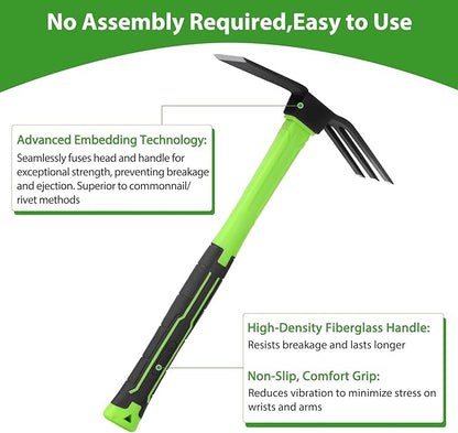 15 inch Garden Hoe and Cultivator Hand Rake Durable and Comfortable Handle Garden Tool