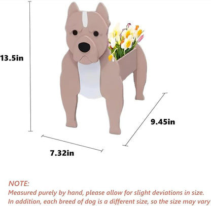 Bulldog Dog Planter Plant Pots,Cute Dog Flower Planter,Gifts for Pet Lovers,Unique Animal Plant Pots,Office,Indoor Outdoor Garden Decor(9.45 * 7.32 * 13.5in)