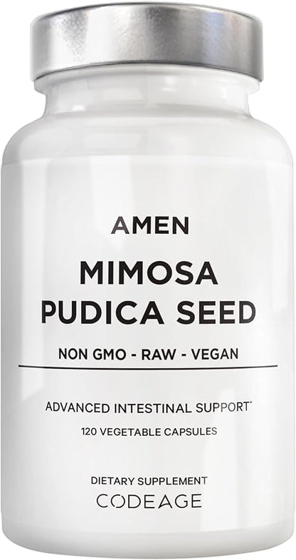 Amen Organic Mimosa Pudica Seeds Capsules, 2 Month Supply, Vegan Mimosa Pudica Seed Plant Supplement - Mimosine Sensitive Plant Pills - Fat Soluble Dietary Supplement - Non-GMO & Vegan - 120 Capsules